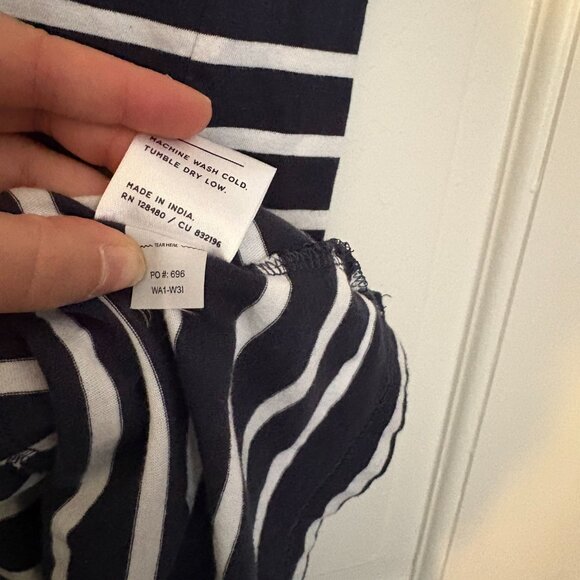 Pact Organic Softspun Striped Tee Dress Navy White Stripe - Small - Picture 3 of 6